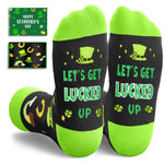 HAPPYPOP St. Patrick's Day Socks for Women Men - Shamrock Socks, Lucked Up Green Socks, St Patricks Day Gifts