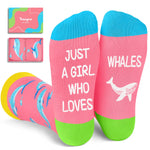 HAPPYPOP Whale Gifts for Girls Women - Crazy Whale Socks Ocean Gifts, Sea Animal Socks for Teens