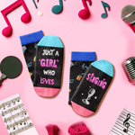 HAPPYPOP Singing Gifts for Women Girls - Funny Music Gifts for Teens, Music Singing Socks Singers