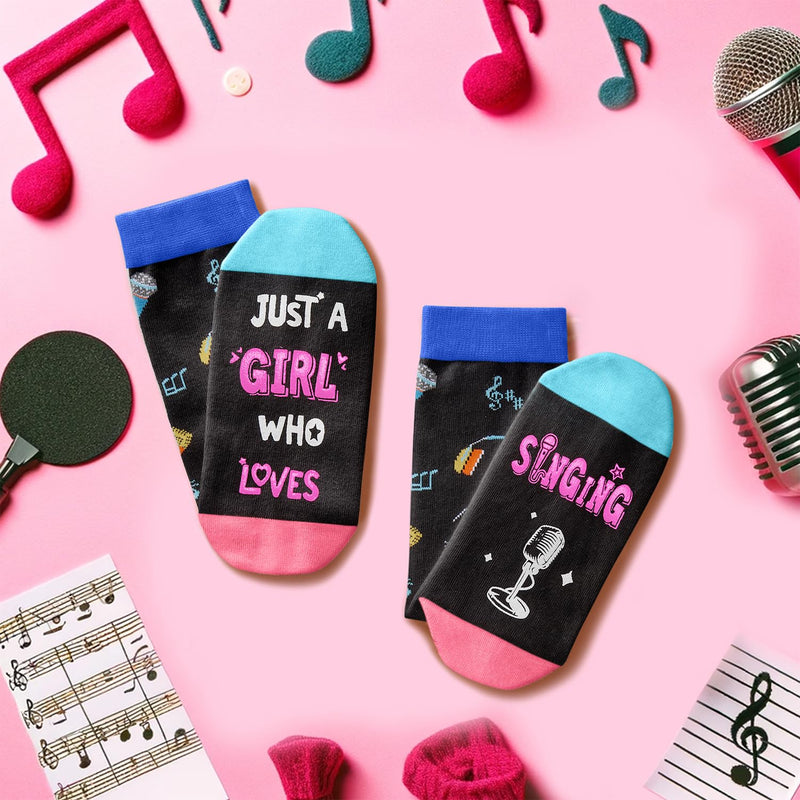 HAPPYPOP Singing Gifts for Women Girls - Funny Music Gifts for Teens, Music Singing Socks Singers