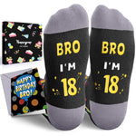 HAPPYPOP 18th Birthday Gifts Ideas for Boys - Socks for Teens Age 18, Presents for 18 Year Old Young Adult, Birthday Gift Box with Greeting Card