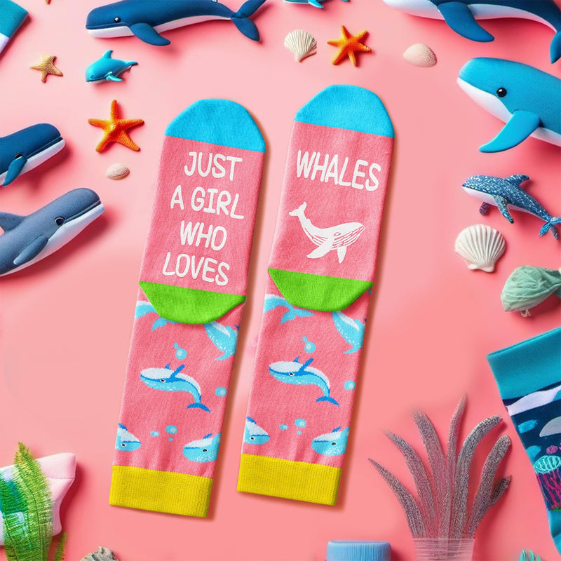 HAPPYPOP Whale Gifts for Girls Women - Crazy Whale Socks Ocean Gifts, Sea Animal Socks for Teens