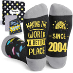 20th Birthday Gifts Socks Ideas - Gifts for 20 Years Old Women Men Best Gifts for 20 Years Old Male Female 2004 Presents