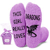 Funny Turtle Gifts for Women - Novelty Fuzzy Frog Gifts Bee Socks, Dragon Gifts Girls