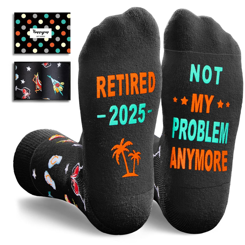 HAPPYPOP Retirement Gifts Ideas Socks - Retired Socks, Retirement Gifts for Women 2025 Retired Gifts