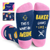 Cooking Gifts Chef Gifts Pastry Gifts - Baking Gifts Gifts For Baker, Chef Socks Lets Get Baked Socks Baking Socks For Women Baker Socks Chef Socks