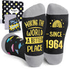 60th Birthday Socks Gifts Ideas - 1964 Birthday Gifts for Older Men Senior Citizen, Best Gifts for 60 Year Old Elderly Parents