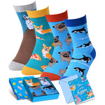 HAPPYPOP Novelty Silly Crazy Little Boys Birthday Socks Kids Animal Socks, Funny Birthday Gifts for Teen Boys, Corgi Gifts 7-9 Years