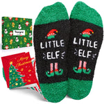 Christmas Gifts Stocking Socks for Kids - Little Elf Socks Secret Santa Sock Gifts with Greeting Card 7-9 Years