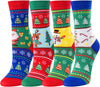 Christmas Gifts Stocking Socks for 10-12 Years Old Kids - Xmas Socks 4 Pack, Stocking Stuffers for Teen Boy Girl