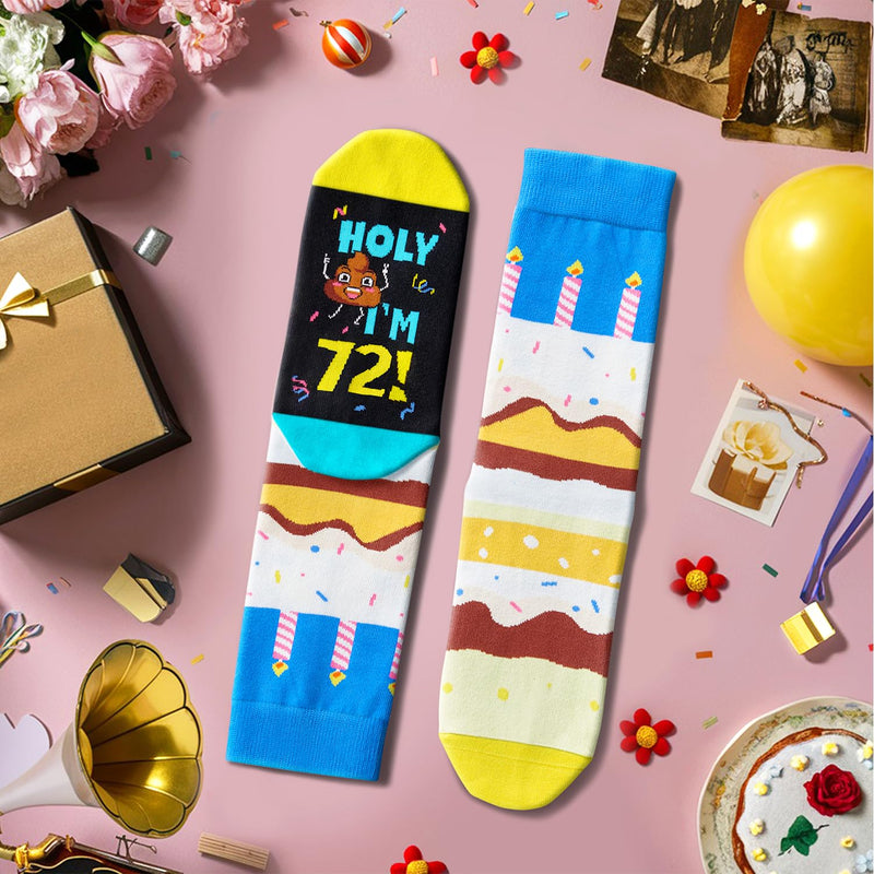 72 Year Old Birthday Gifts for Middle Aged Men Women, Best Gifts for 72 Year Old Man Woman, 72nd Birthday Gifts for Him Her, 72nd Birthday Socks