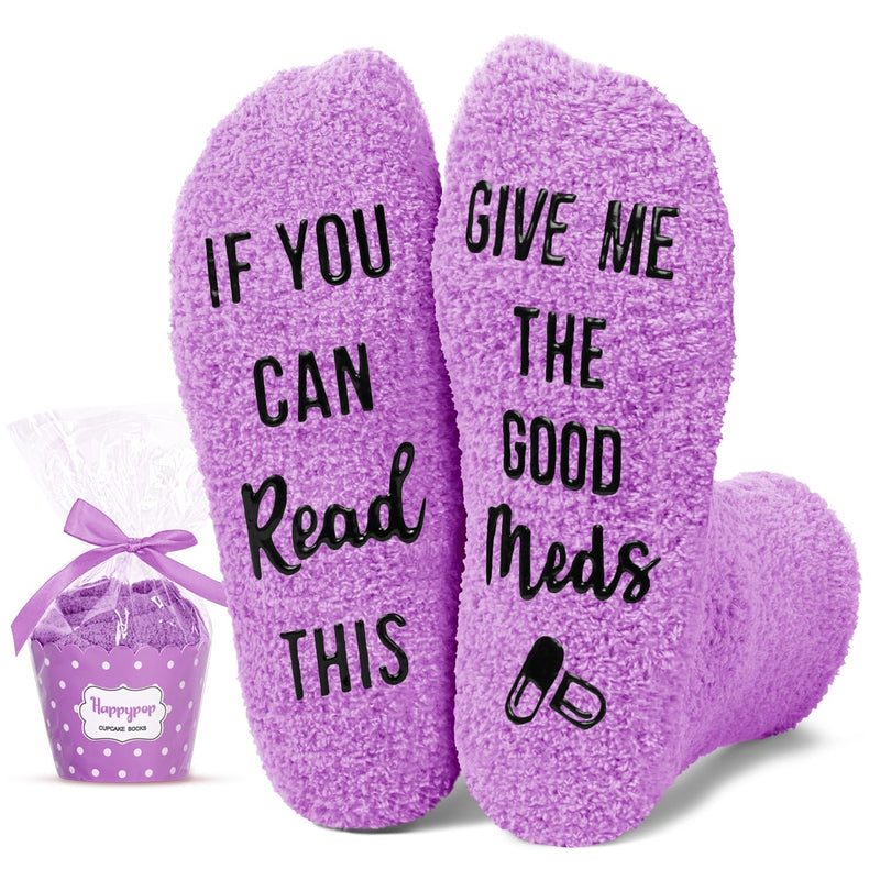 HAPPYPOP Get Well Soon Socks Surgeon Recovery Socks - Get Well Soon Gifts After Surgery Gifts Gifts For Someone Who Is Sick in Purple