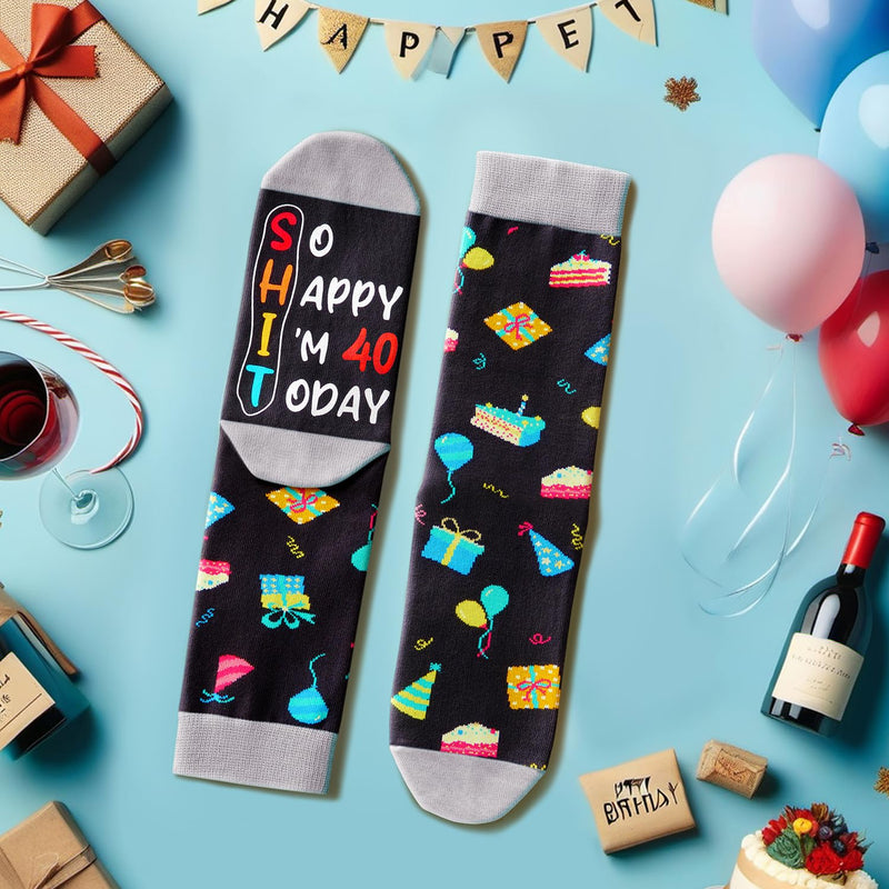 40th Birthday Gifts for Men - Socks for 40 Year Olds, 40th Birthday Socks, Gift Ideas for 40 Year Old Man Woman