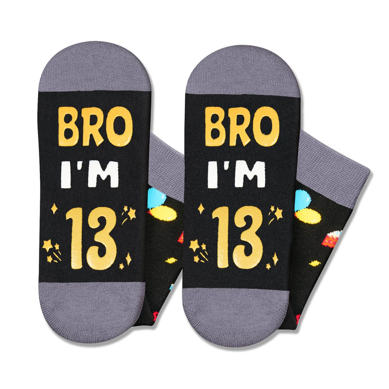 HAPPYPOP 13th Birthday Gifts Ideas for Official Teenager - Socks for Teens Age 13, Presents for 13 Year Old Teenager Boys, Birthday Gift Box with Greeting Card