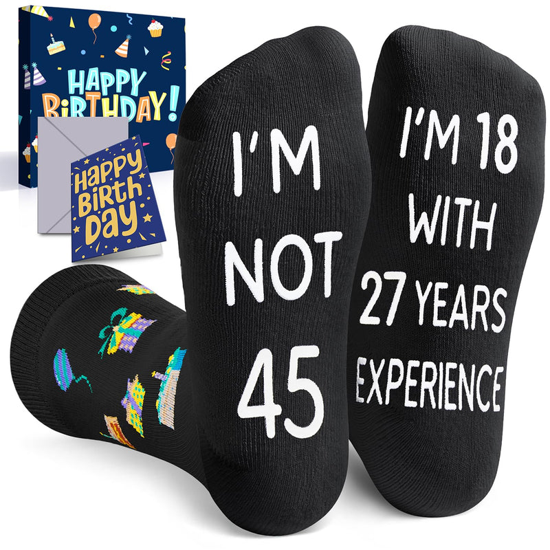 45th Years Old Birthday Gifts for Men - Socks for 45 Year Olds, Gift Ideas for 45 Year Old Man Woman, 45th Birthday Gifts