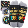 35th Birthday Gifts Ideas for Men - Socks for 35 Year Olds, 1989 Birthday Gifts for 35 Year Old Man Woman, Happy Birthday Gift Box with Greeting Card