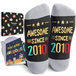 HAPPYPOP 14 Year Old Birthday Gifts Ideas for Boys - Socks for Kids Age 14, 2010 Birthday Gifts for Teenager Girls, Happy Birthday Gift Box with Greeting Card