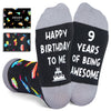 9th Birthday Gifts for Boys - Socks for Boys Girls Age 9, Presents for 9 Year Olds, 9 Year Old Boy Gift Ideas, Black