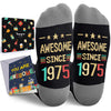 HAPPYPOP 1975 Birthday Gift Ideas for Men Women - Socks for 49 Year Old Middle Aged Man Woman, Best Gifts for 49 Year Olds, 49th Birthday Gifts for Him Her