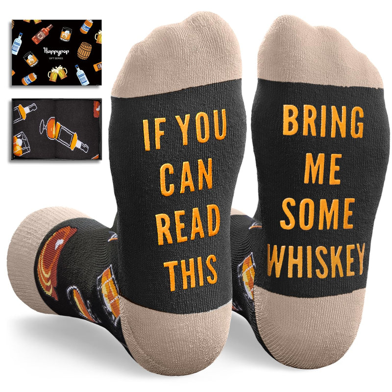 HAPPYPOP Whiskey Gifts for Men Women - Funny Gifts for Whiskey Lovers, Whiskey Socks for Drink Lovers Stocking Stuffers