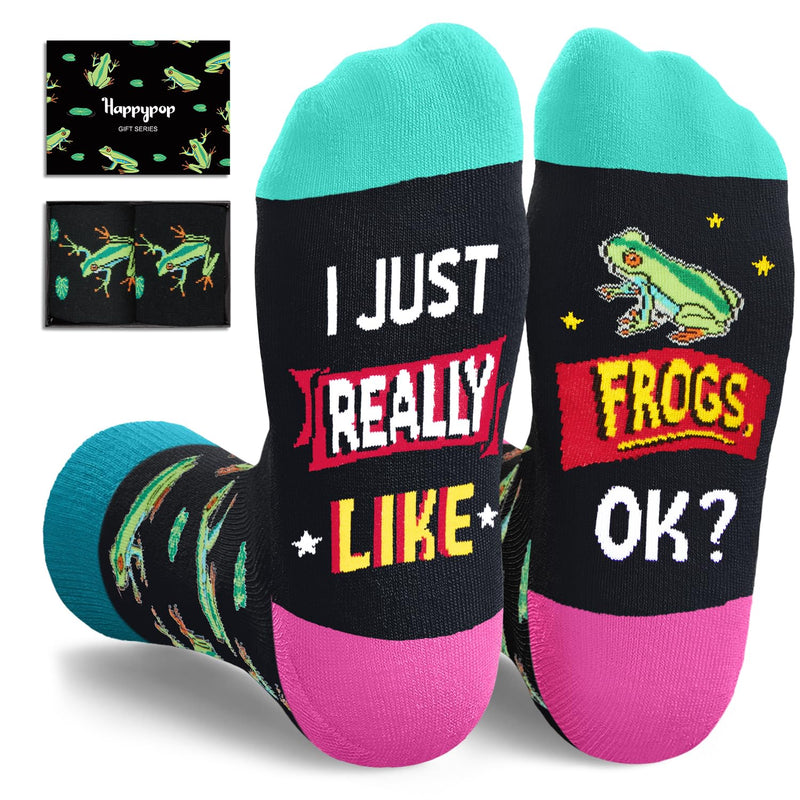 HAPPYPOP Frog Gifts for Men Women - Frog Socks Sea Animal Gifts, Frog Stocking Stuffers for Teens