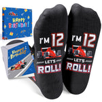 HAPPYPOP 12 Year Old Birthday Gifts Socks Ideas - Twelve Year Old Gifts in Birthday Greeting Card, Gifts for Tween Boys Girls Age 12 with Birthday Box