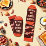 Zmart Bacon Gifts Bacon Socks Men Women - Silly Socks Silly Gifts, If You Can Read This