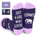 HAPPYPOP Elephant Gift Ideas for Women - Funny Elephant Socks, Elephant Stuff Christmas Stocking Stuffers for Teen Girls, Animal Socks