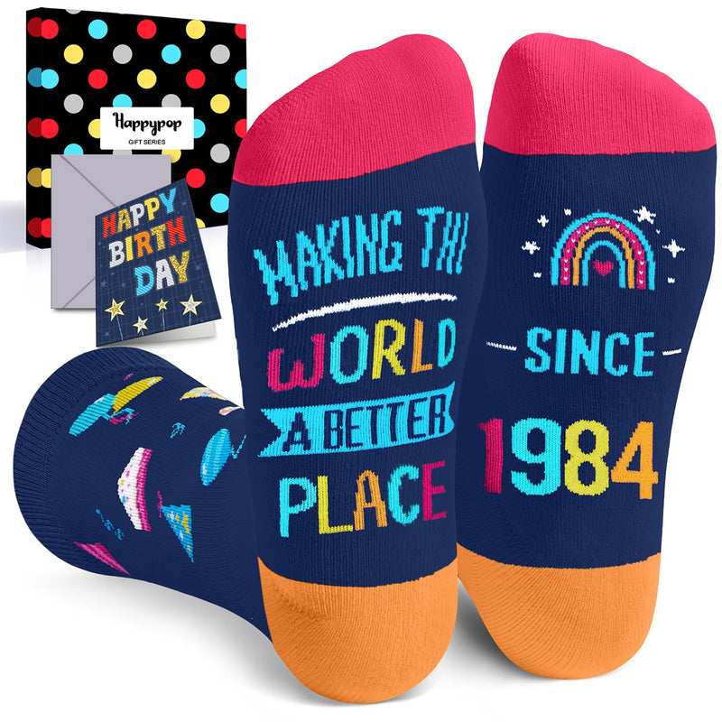 40th Birthday Gifts Ideas Socks - Gifts for Guys in Their 40s, 1984 Birthday Gifts, 40th Birthday Socks, 40 Year Old Gifts for Men Women