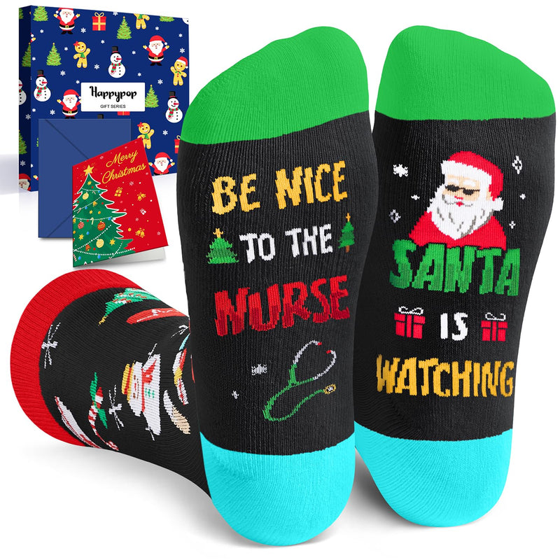 Christmas Gifts Stocking Socks For Men Women - Secret Santa Socks Xmas Stocking Stuffers For Dad Mom Nurse Christmas Gifts