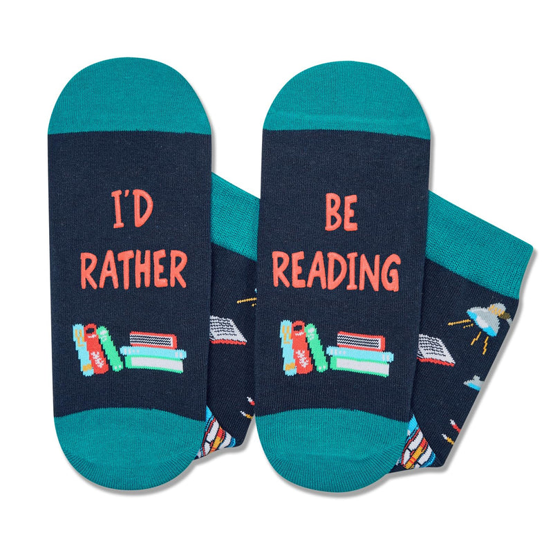 HAPPYPOP Reading Gifts for Boook Lovers - Funny Book Socks for Men Women, Book Lovers Gifts for Students Book Gifts Reading Gifts, Book Socks