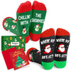 Christmas Gifts Stocking Socks for Women Men - Xmas Stocking Stuffers for Teens, Secret Santa Snowmen Socks for Dad 2 Pack