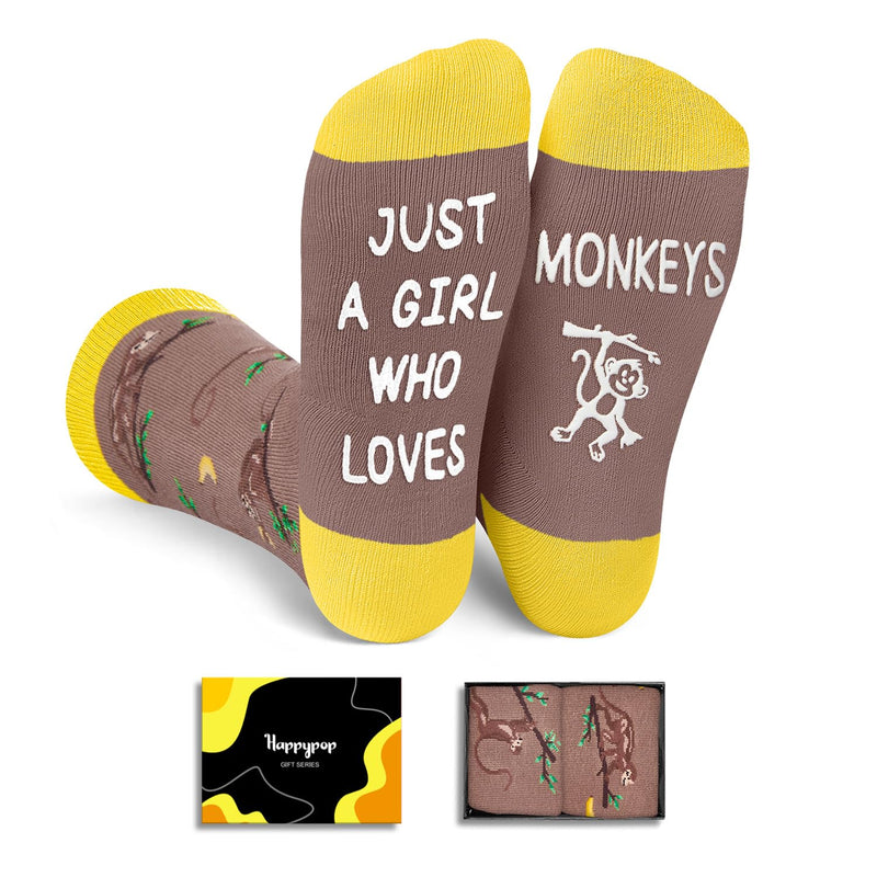 Funny Monkey Gifts for Women Girls - Monkey Socks Monkey Gifts for Teens, Monkey Stocking Stuffers for Her