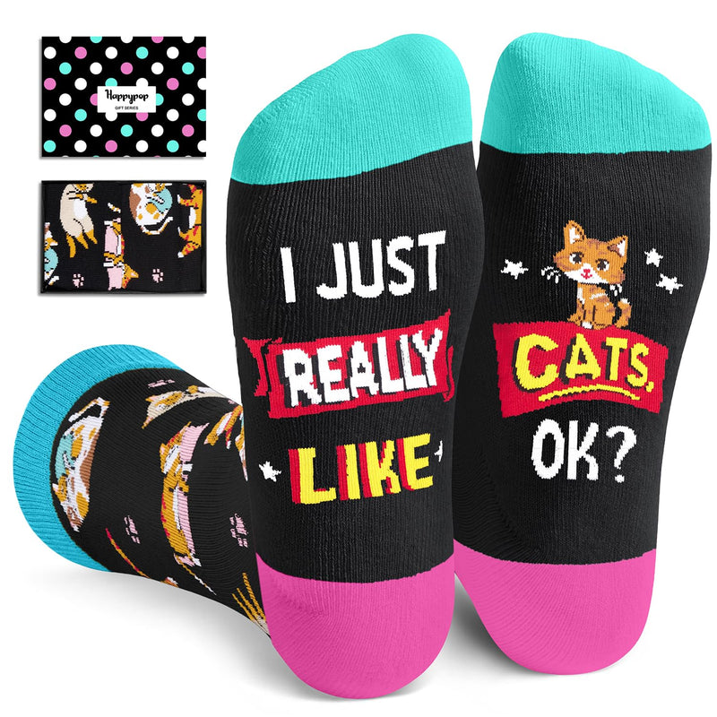 Birthday Gifts for Cat Mom Cat Dad - Funny Socks for Women Men, Christmas Ideas for Teens, Crazy Gifts for Cat Lovers