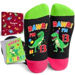 HAPPYPOP 13th Birthday Gifts Socks Ideas - 13 Year Old Gifts for Kids, Gifts for Teen Boys Girls Age 13, Birthday Gift Box with Greeting Card