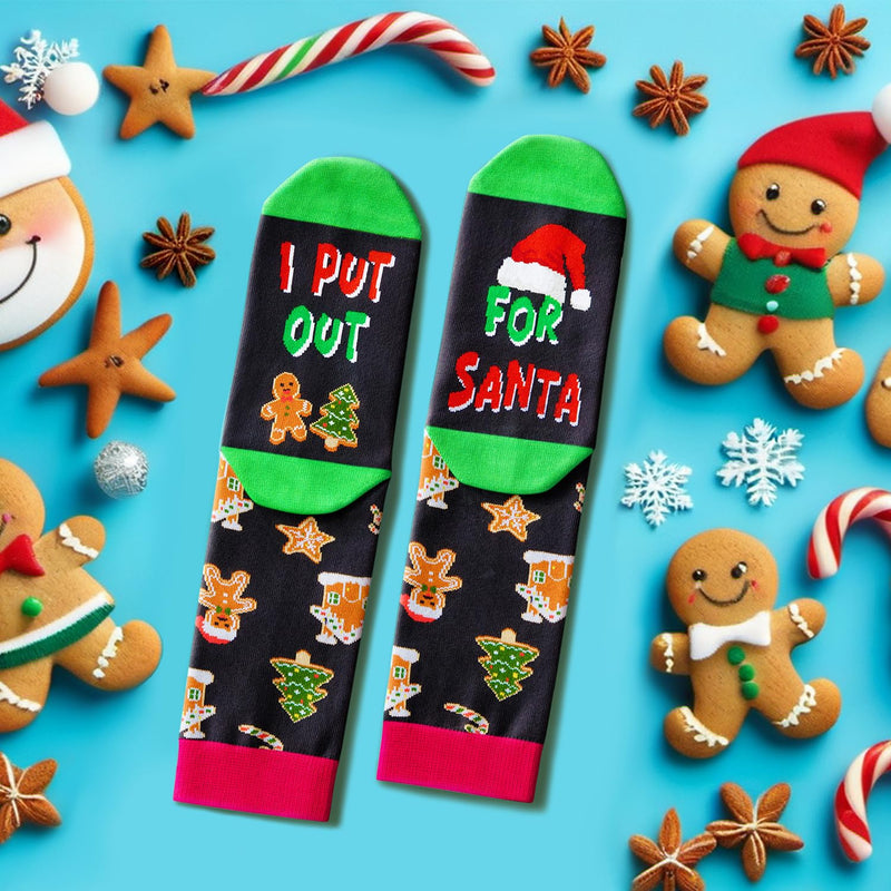 Christmas Socks Men Women Gingerbread Gifts - Gingerbread Socks Cookie Gifts Stocking