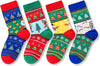 Christmas Gifts Stocking Socks for 10-12 Years Old Kids - Xmas Socks 4 Pack, Stocking Stuffers for Teen Boy Girl