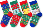 Christmas Gifts Stocking Socks for Kids - Xmas Socks 4 Pack, Stocking Stuffers for 13-18 Years Teen Boy Girl