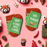 Funny Red Panda Gifts - Racoon Socks for Women Girls, Red Panda Socks Panda Racoon Socks Novelty Socks for Teenager Girls