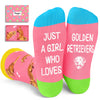 Funny Golden Retrievers Socks for Girls - Crazy Gifts Silly Fun Weird Gifts In Pink