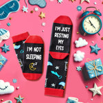 Funny Socks For Men Women - Outdoorsman Gifts For Golfing Hunting Fishing Lovers, Christmas Stocking Stuffers Resting Eyes