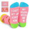 Funny Golden Retriever Gifts for Women - Novelty Golden Retriever Socks Silly Crazy Fun Socks