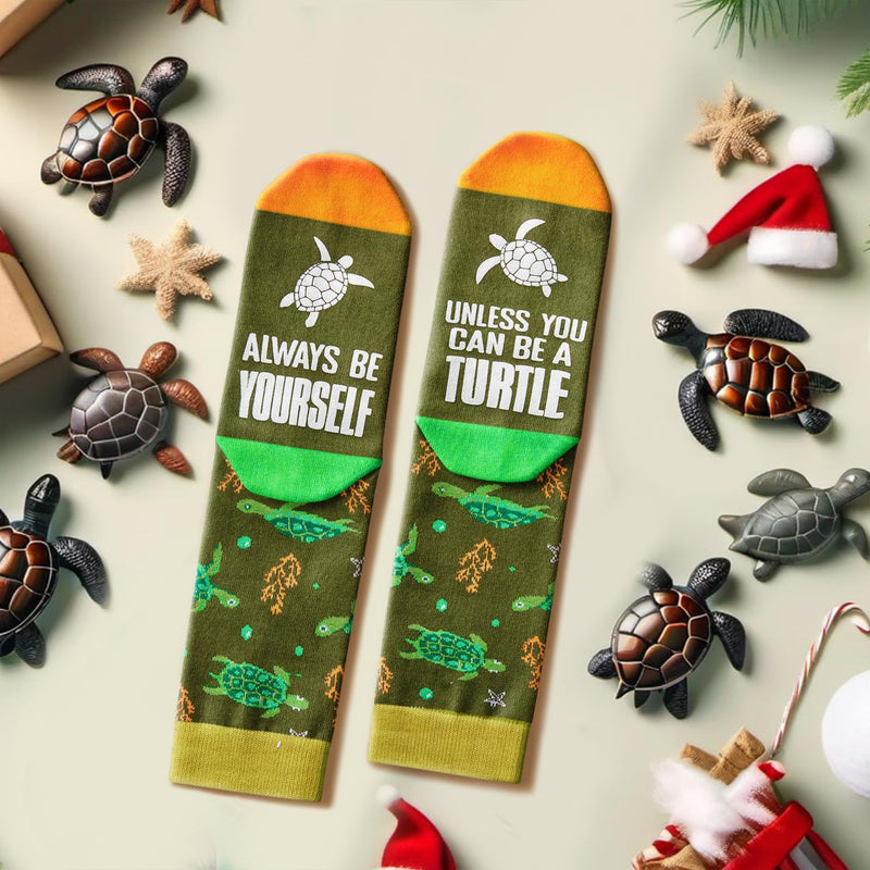 Turtle Gifts for Women Men - Funny Sea Turtle Socks Ocean Gifts, Turtle Socks Animal Gifts for Teens