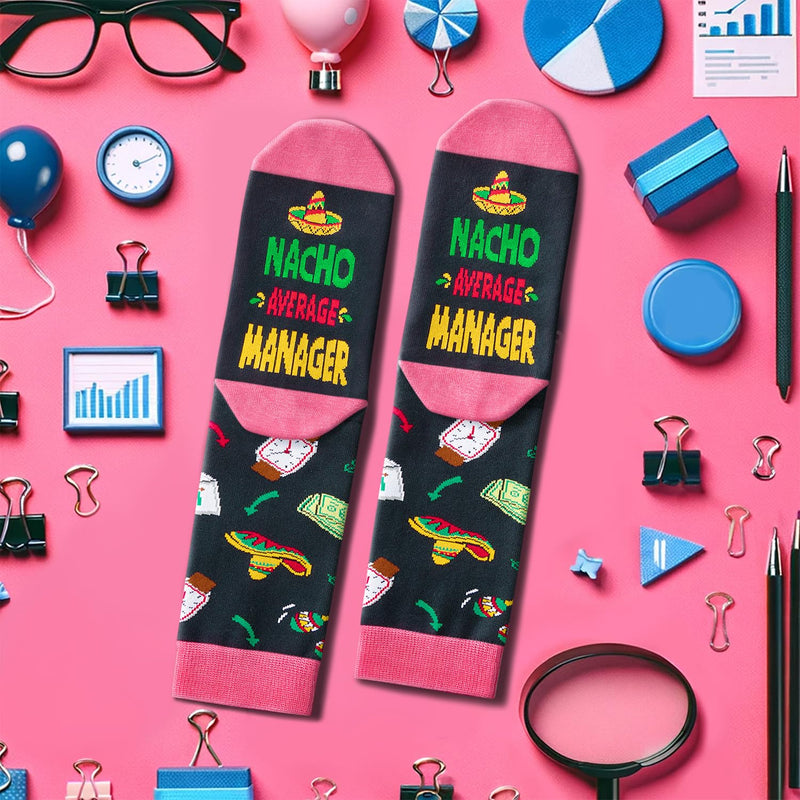 HAPPYPOP Manager Gifts Ideas Socks Women - Office Project Nurse Case Property General Manager Gifts, Funny Manager Socks