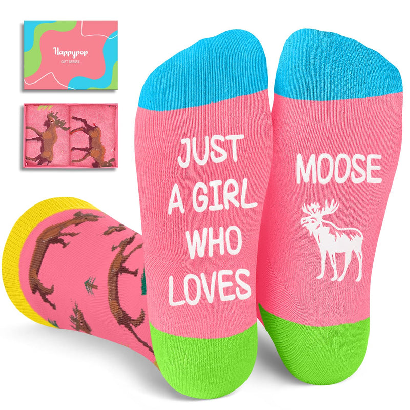 Moose Gifts for Moose Lovers - Funny Moose Socks for Women, Funny Moose Gifts for Teen Girls