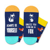 Funny Gifts for Fox Lovers - Fox Themed Unisex Socks, Fox Socks for Teen Girls Boys