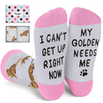 Funny Golden Retriever Gifts for Women Men - Novelty Golden Retriever Socks Silly Fun Socks