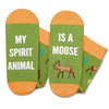 HAPPYPOP Funny Moose Gifts for Men - Moose Lover Gifts for Women, Novelty Moose Socks Crazy Silly Fun Socks for Teens