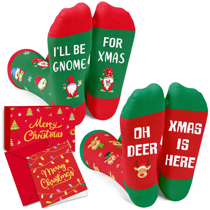 Christmas Gifts Stocking Socks for 7-9 Years Old Kids - Gnome Redeer Gifts for Boys Girls, Xmas Stocking Stuffers