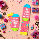 21st Birthday Gifts Socks for 21 Year Old Female Male, 21 Year Old Girl Boy Gifts Ideas, Gifts for 21 Year Old Women Men